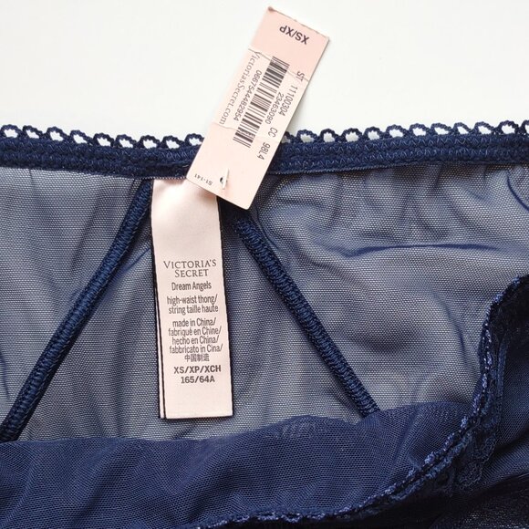 Victoria's Secret Dream Angels High Waist Thong / Panties Navy Blue Size XS  NWT - Picture 6 of 7